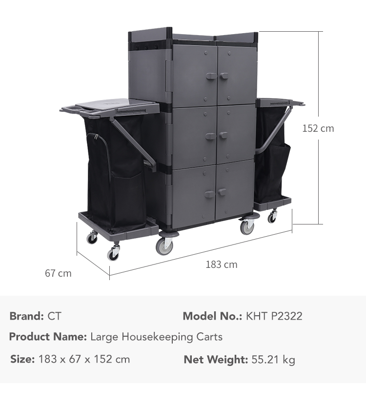 19999789.jpg CT Housekeeping Cart-Standard - Cleanic Cleaning Equipment
